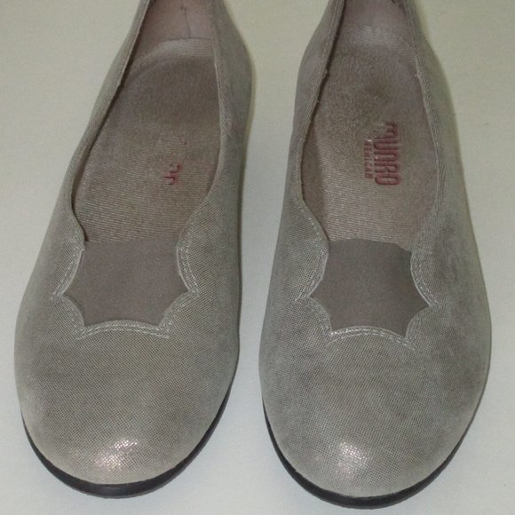 Munro American Womens Taupe Shimmer Ballet Flat - Size 6W - Picture 6 of 9
